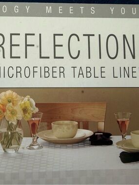 Reflections Microfiber Tablecloth 52x52 Square Khaki Liquid Resistant NEW